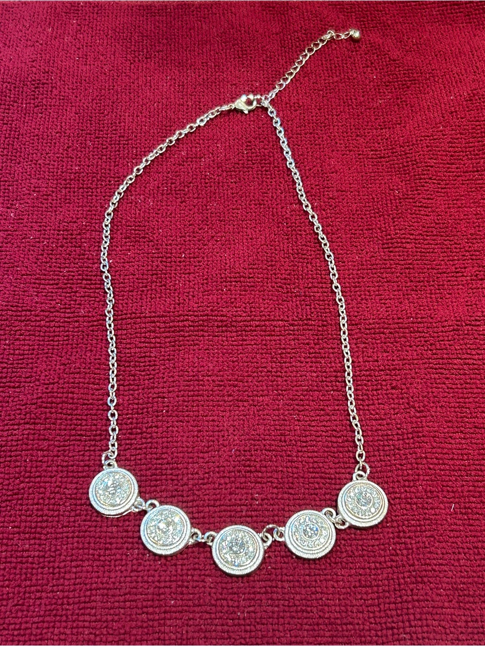 Francesca's Collections Silver Tone Coin Disc Necklace